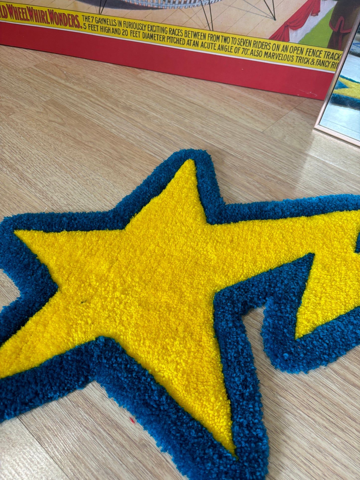 Yellow and Blue Bapesta Star Custom Rug